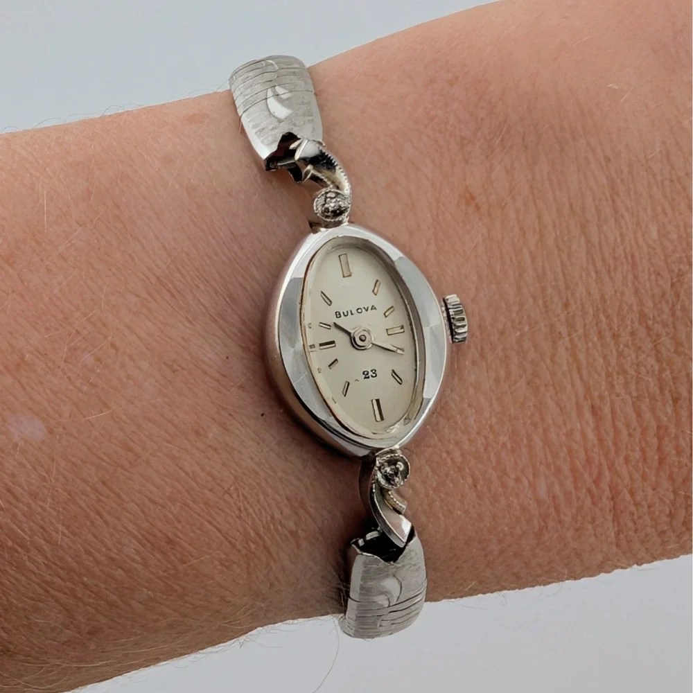 1967 Bulova 23J Manual Wind Diamond Watch 10K RGP Gold Filled Bracelet 6